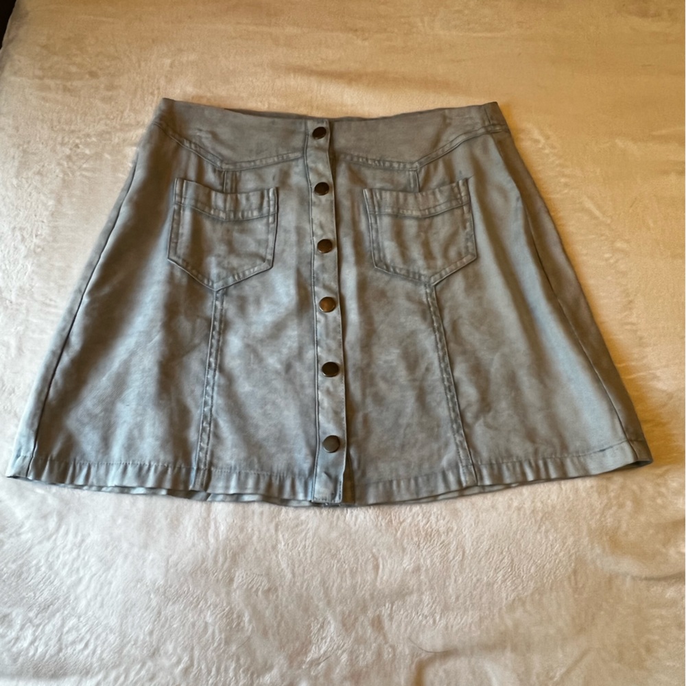 Light Denim Mini Skirt - Small